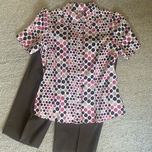 Apt 9 ~ Blouse ~ Size M ~ Short Sleeve - Button Sleeve Treatment - Multi…